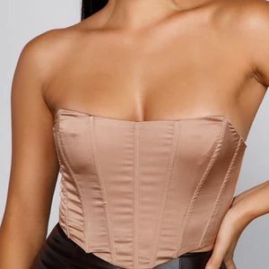 Sleek Strapless Satin Corset NWOT